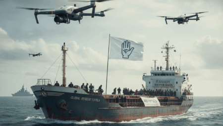 Yunanistan açıklarında, Gazze’ye insani yardım götüren “Küresel Kararlılık Filosu”na insansız hava araçlarıyla saldırı